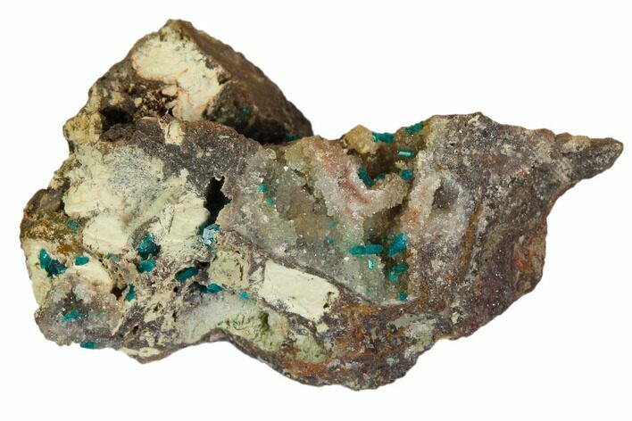Dioptase Crystals on Quartz - Namibia #126933